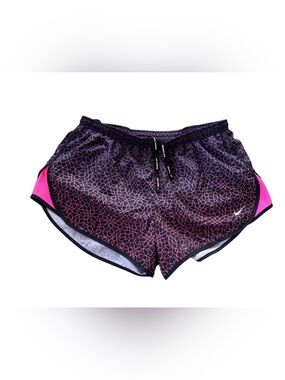 Nike Dri Fit Running Shorts Womens Large Black Pink Athletic Lined Workout Gym